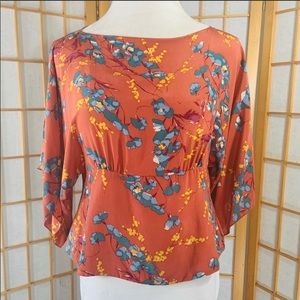 Anna Sui for Anthropologie silk floral blouse